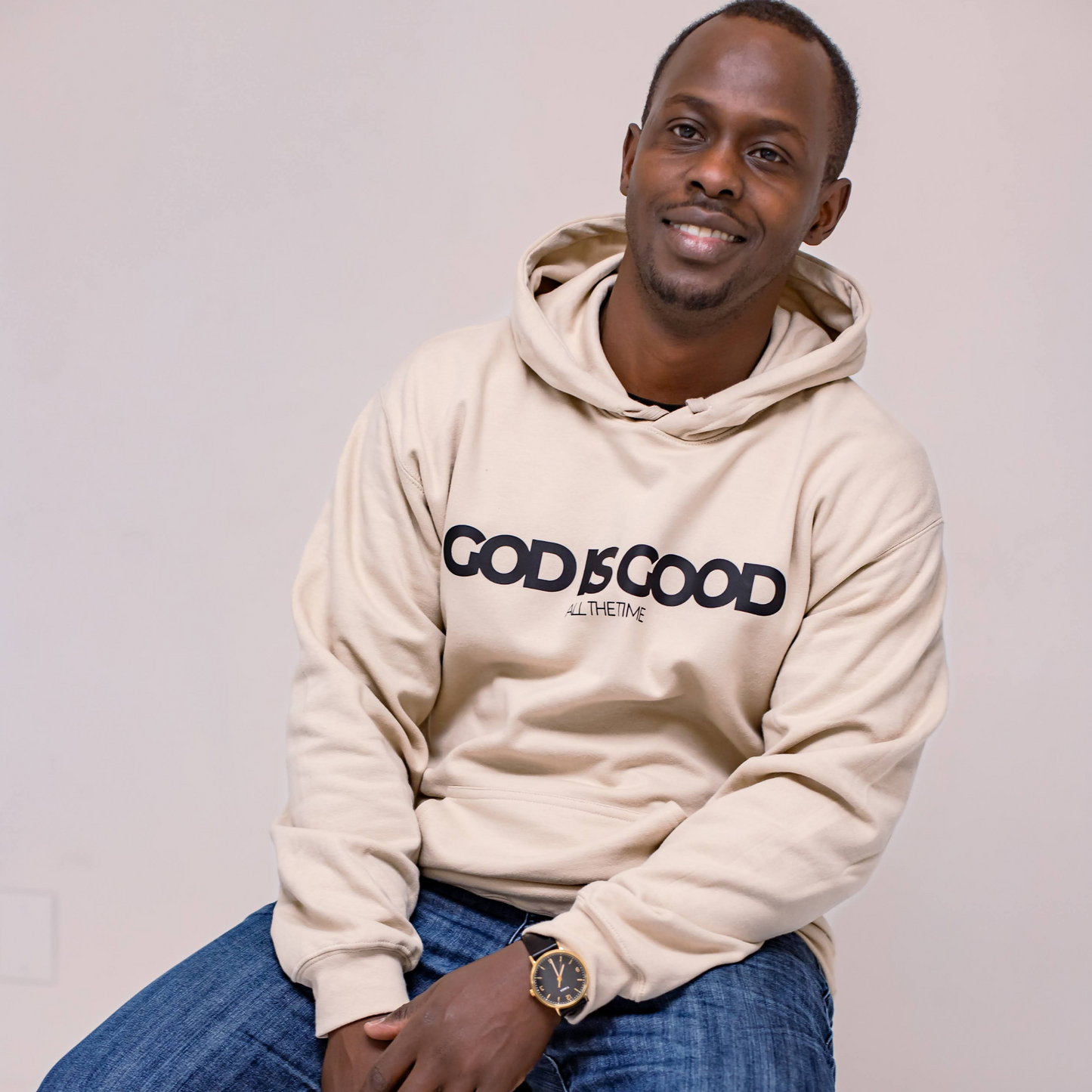 "God is Good" Unisex Hoodie - Tan