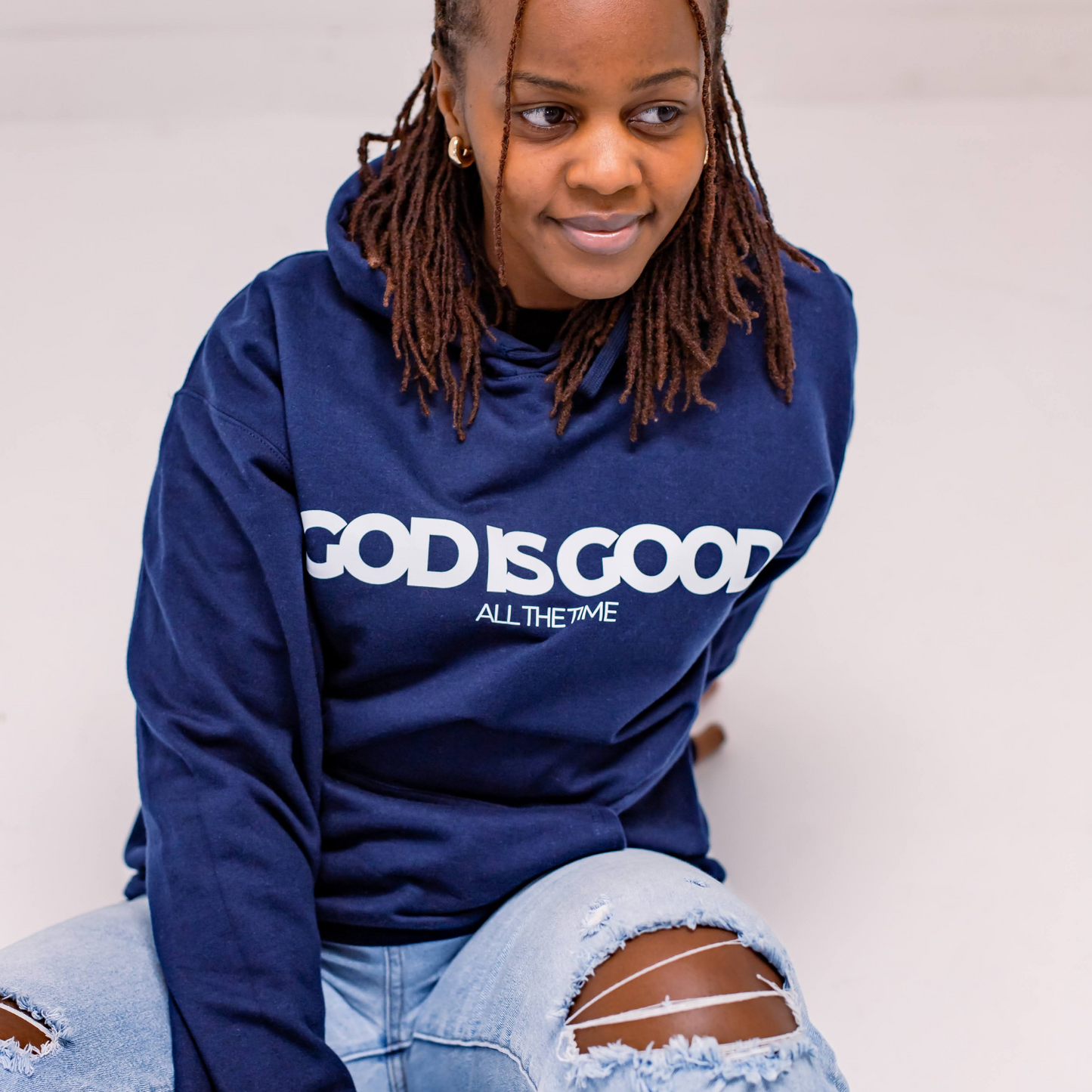 ''God is Good'' Unisex Hoodie - Navy