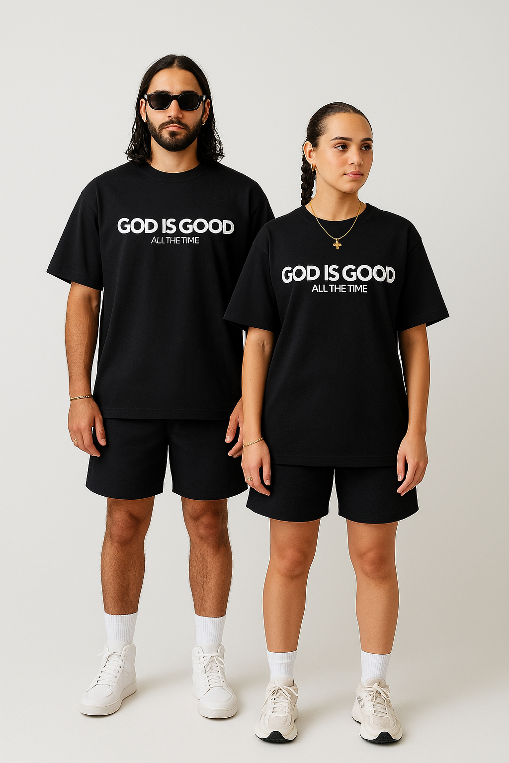 "God is Good" - Classic Contrast Unisex Oversized Tee