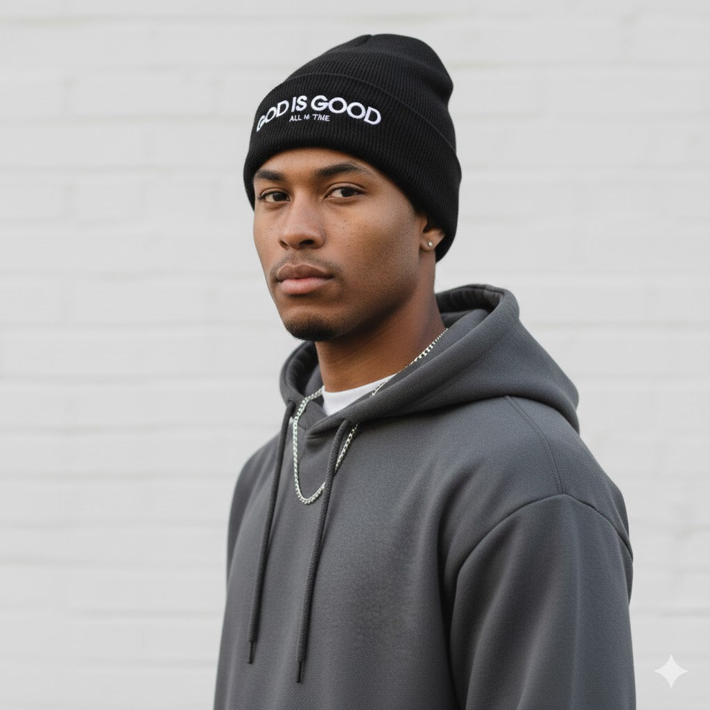 Goodness Satin-Lined Beanie - Midnight Black